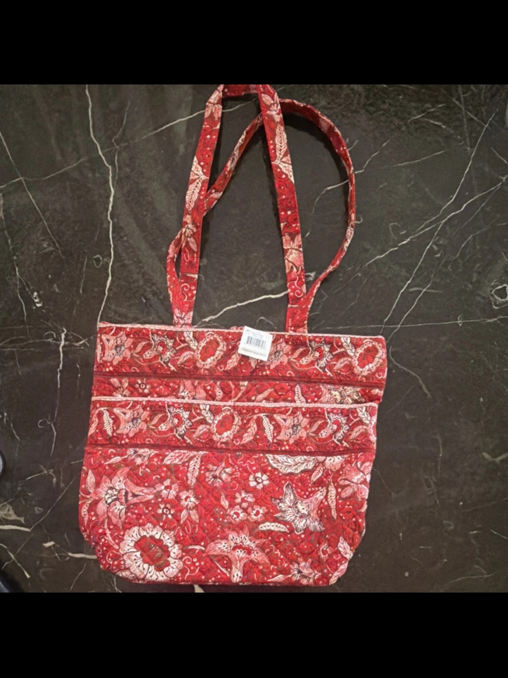 Red Quilted Paisley Tote Bag - Women